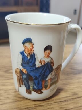 Norman Rockwell Museum The Lighthouse Keeper's Daughter Cup Mug Japan 1982